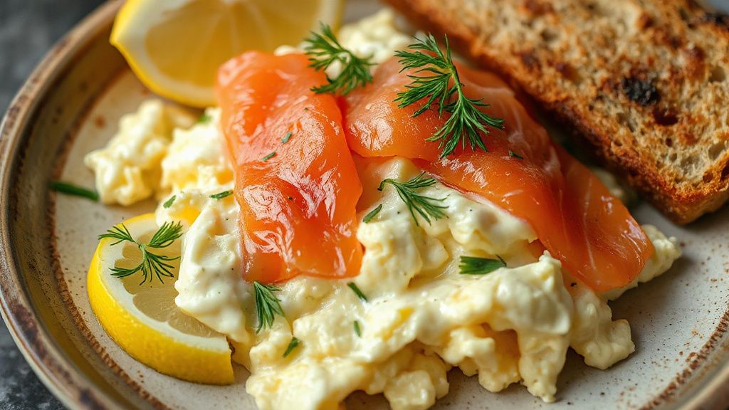 Scrambled Eggs with Smoked Salmon and Dill