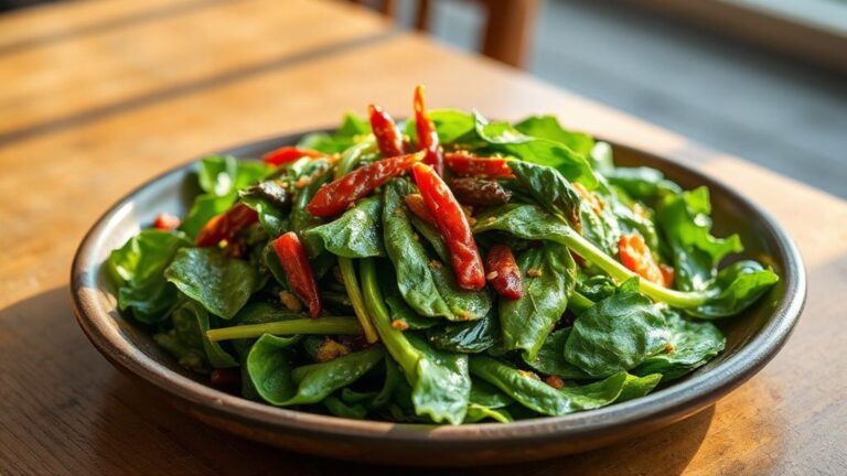 Chha A-ngay: Khmer Greens Infused with Fermented Bean Paste – A Stir-Fry Symphony